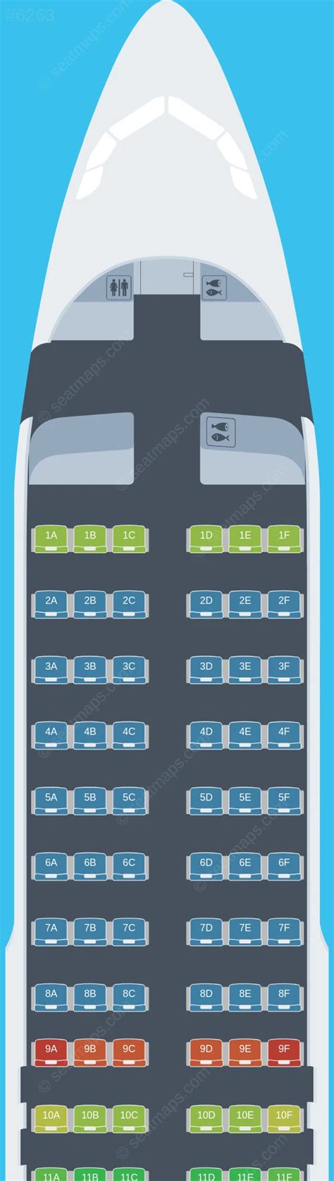 Sitzplan des Airbus A320 der Turkish Airlines .